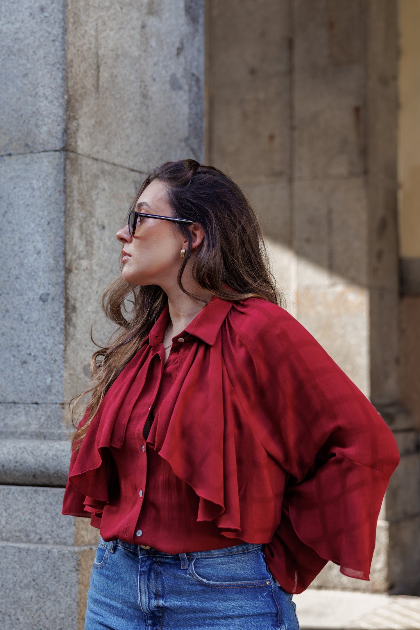 Red Affair Ruffles Blouse