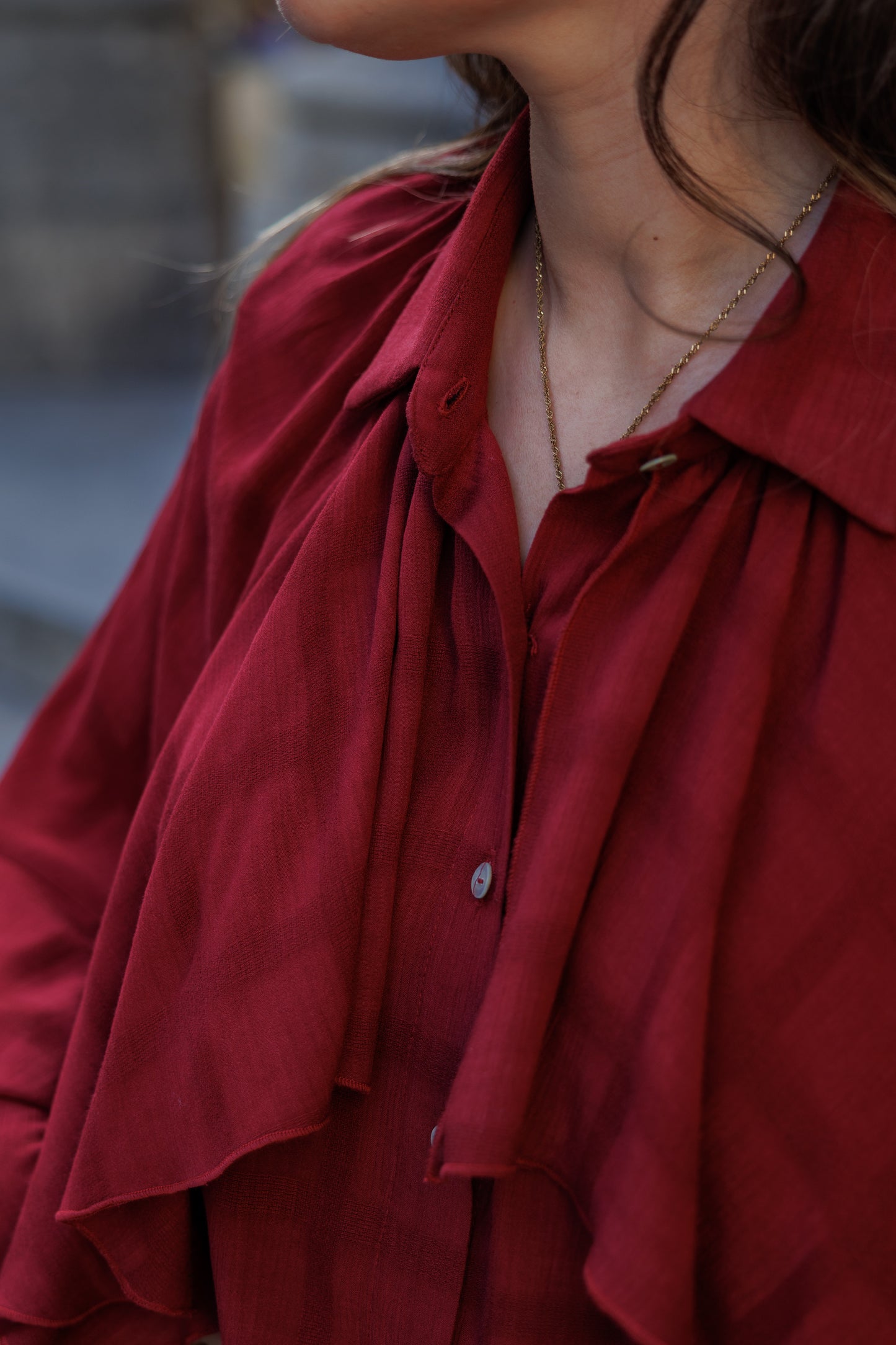 Red Affair Ruffles Blouse